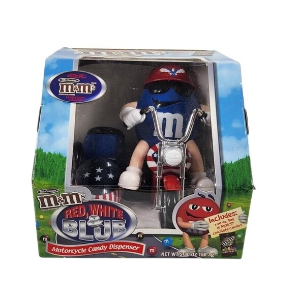M&Ms Red White & Blue Motorcycle Candy Dispenser Collectible - Picture 1 of 3